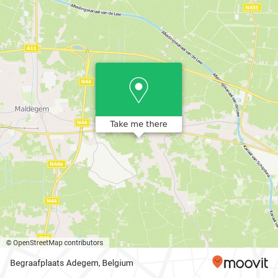 Begraafplaats Adegem map