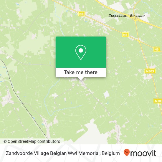 Zandvoorde Village Belgian Wwi Memorial map