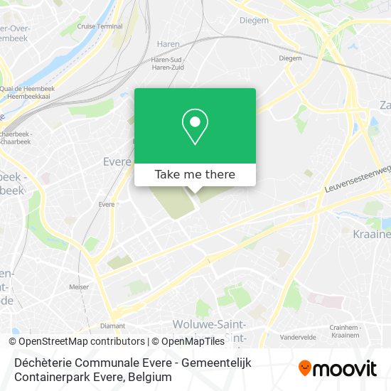 Déchèterie Communale Evere - Gemeentelijk Containerpark Evere map