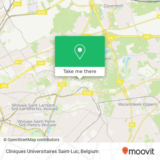 Cliniques Universitaires Saint-Luc map
