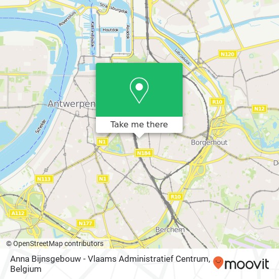 Anna Bijnsgebouw - Vlaams Administratief Centrum map