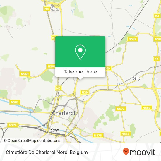 Cimetière De Charleroi Nord plan