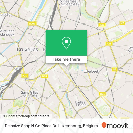 Delhaize Shop'N Go Place Du Luxembourg map