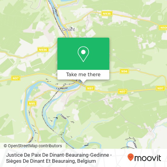 Justice De Paix De Dinant-Beauraing-Gedinne - Sièges De Dinant Et Beauraing map