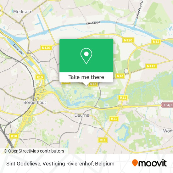 Sint Godelieve, Vestiging Rivierenhof map