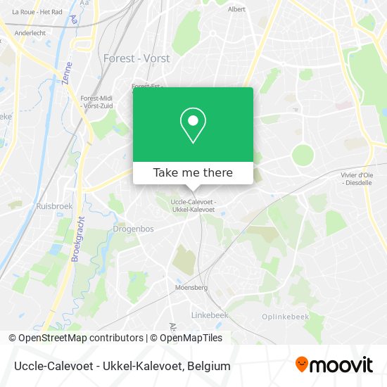Uccle-Calevoet - Ukkel-Kalevoet map