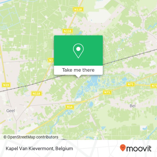 Kapel Van Kievermont map