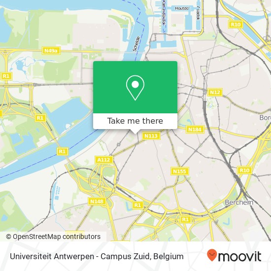 Universiteit Antwerpen - Campus Zuid map