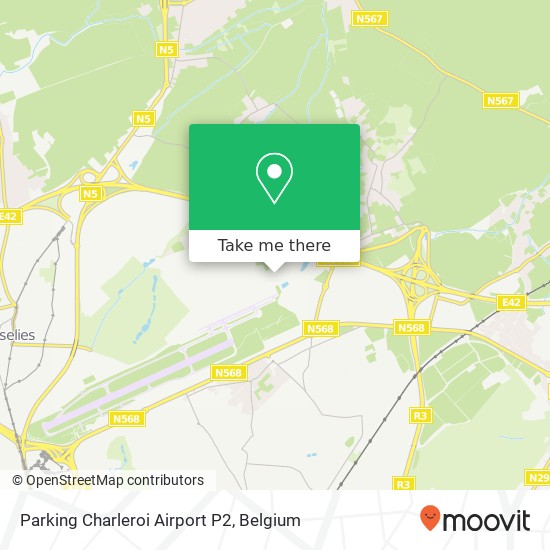 Parking Charleroi Airport P2 map