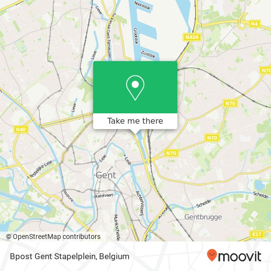 Bpost Gent Stapelplein map