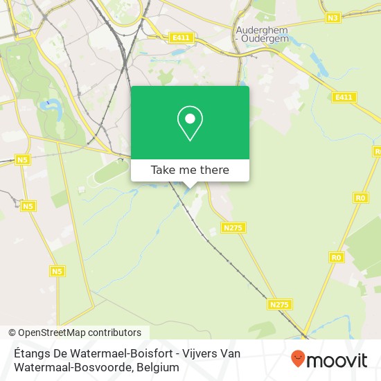 Étangs De Watermael-Boisfort - Vijvers Van Watermaal-Bosvoorde plan
