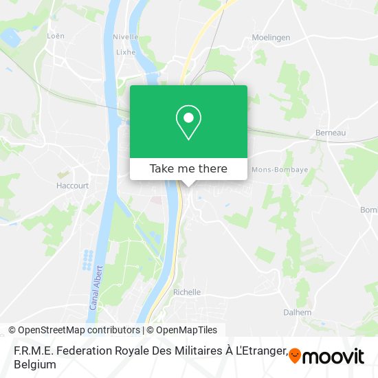 F.R.M.E. Federation Royale Des Militaires À L'Etranger map