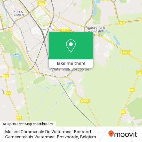 Maison Communale De Watermael-Boitsfort - Gemeentehuis Watermaal-Bosvoorde map