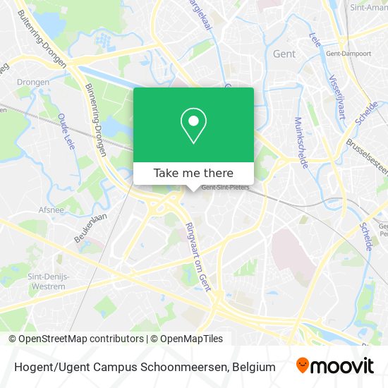Hogent / Ugent Campus Schoonmeersen map