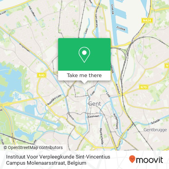 Instituut Voor Verpleegkunde Sint-Vincentius Campus Molenaarsstraat map