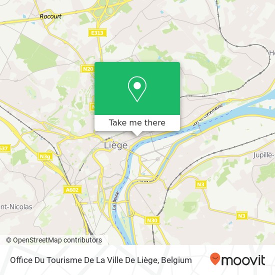 Office Du Tourisme De La Ville De Liège map