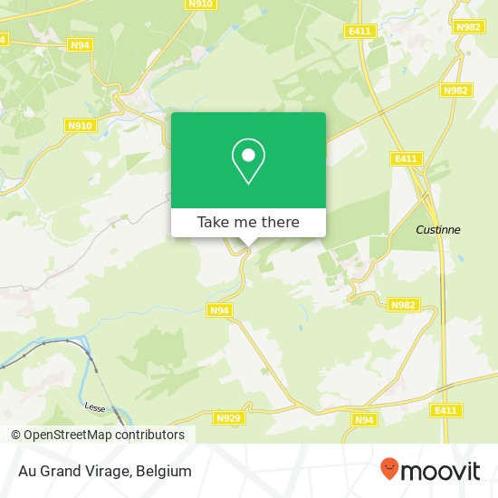 Au Grand Virage map