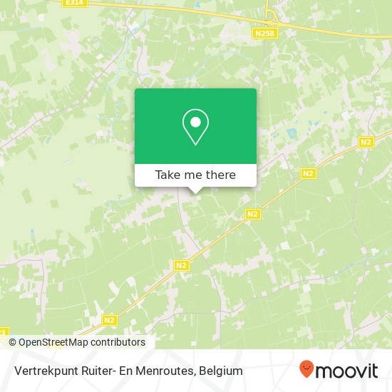 Vertrekpunt Ruiter- En Menroutes map