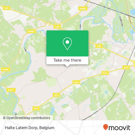 Halte Latem Dorp map