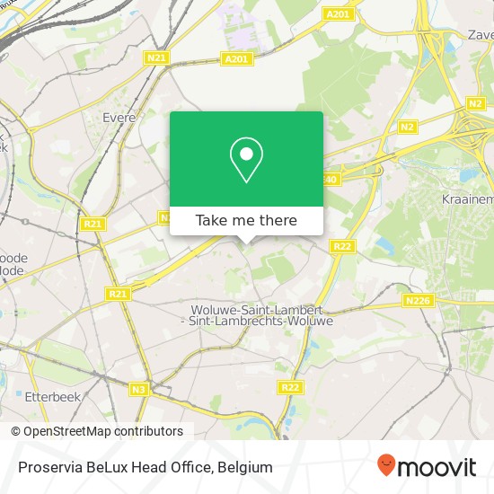 Proservia BeLux Head Office map