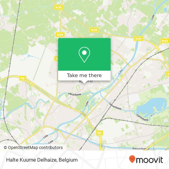 Halte Kuurne Delhaize map