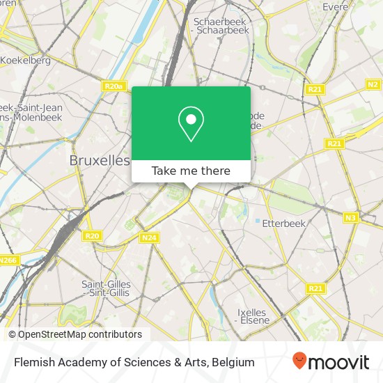 Flemish Academy of Sciences & Arts map