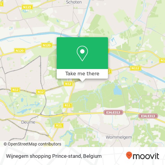 Wijnegem shopping Prince-stand map