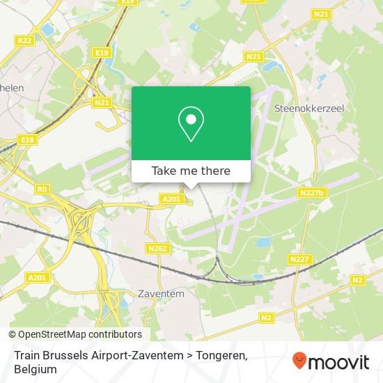 Train Brussels Airport-Zaventem > Tongeren plan