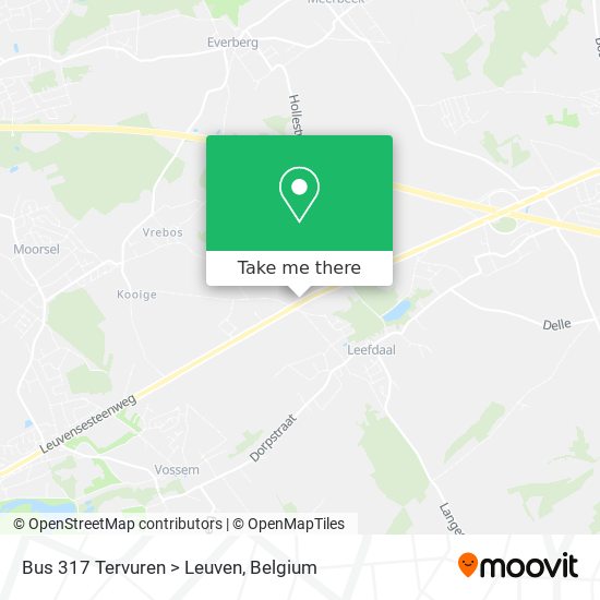 Bus 317 Tervuren > Leuven map