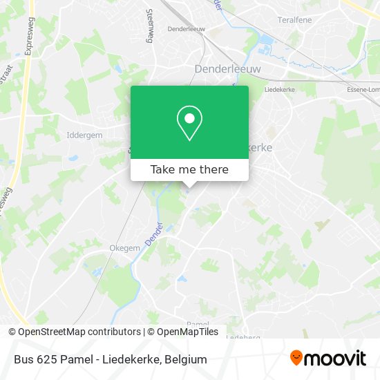 Bus 625 Pamel - Liedekerke plan