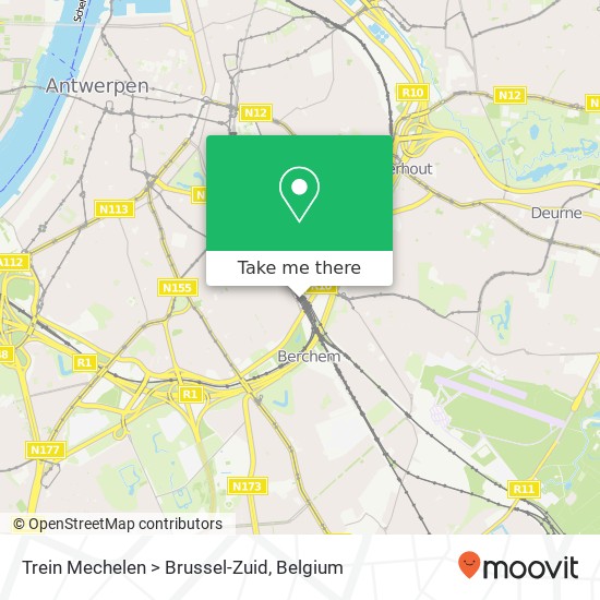 Trein Mechelen > Brussel-Zuid map