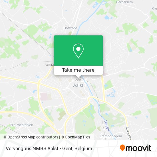 Vervangbus NMBS Aalst - Gent map