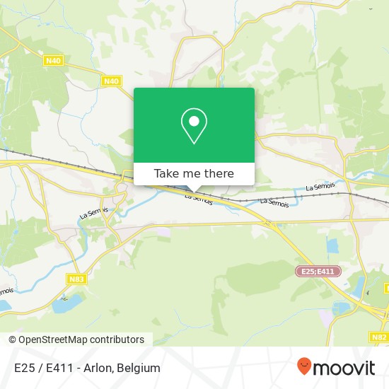 E25 / E411 - Arlon map