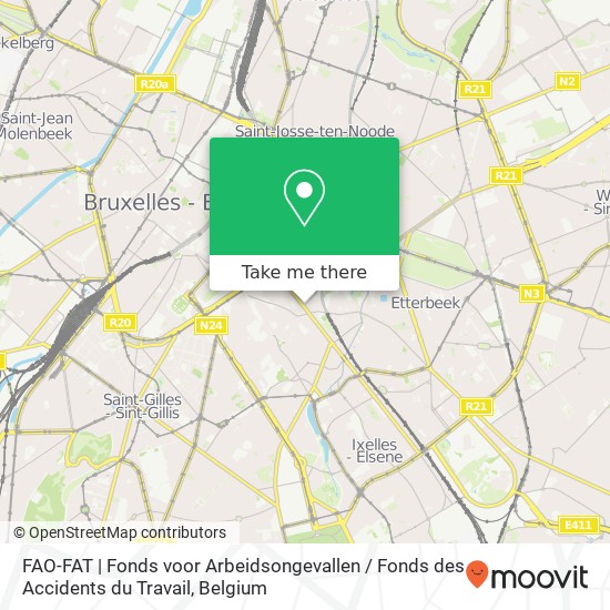 FAO-FAT | Fonds voor Arbeidsongevallen / Fonds des Accidents du Travail map