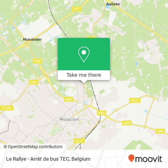 Le Rallye - Arrêt de bus TEC map