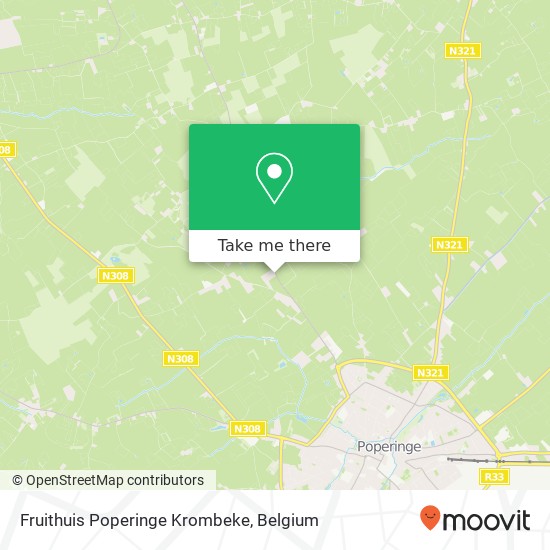 Fruithuis Poperinge Krombeke map