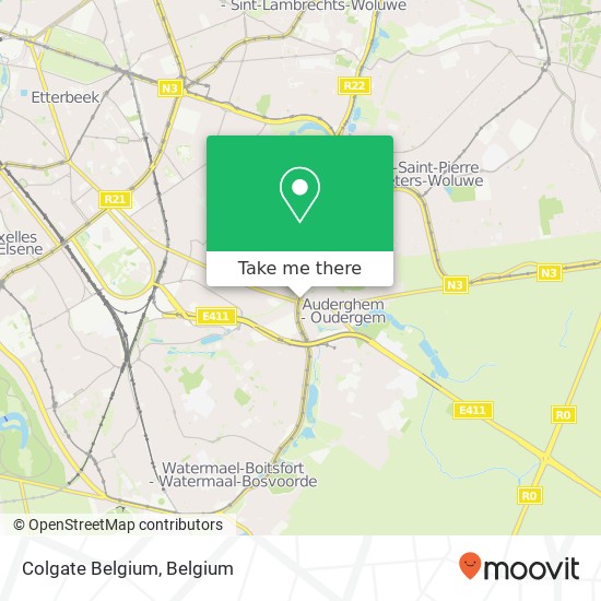 Colgate Belgium map