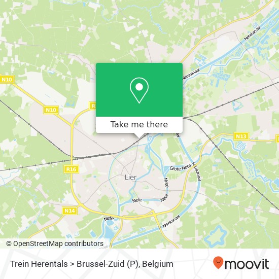 Trein Herentals > Brussel-Zuid (P) map