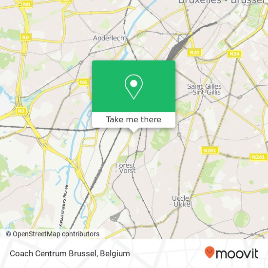 Coach Centrum Brussel map