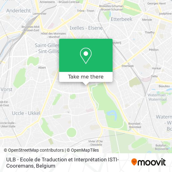 ULB - Ecole de Traduction et Interprétation ISTI-Cooremans map