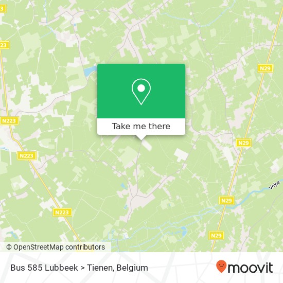 Bus 585 Lubbeek > Tienen map