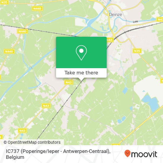 IC737 (Poperinge / Ieper - Antwerpen-Centraal) map