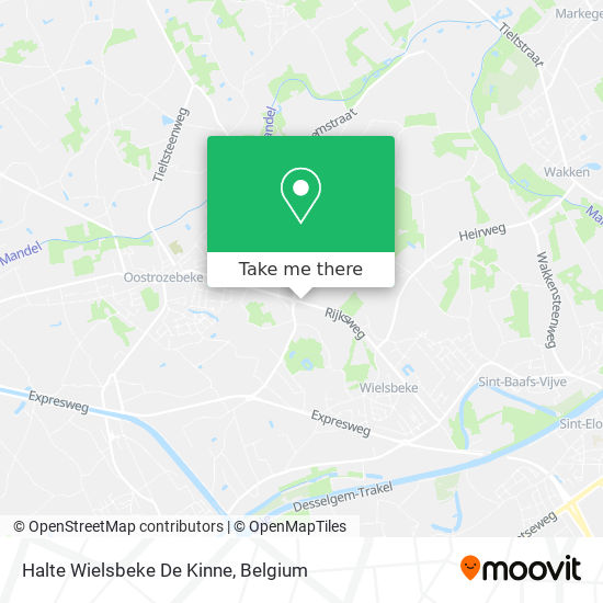 Halte Wielsbeke De Kinne map