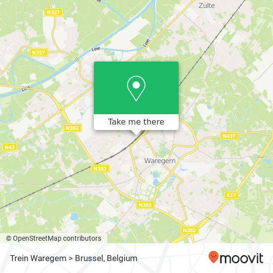 Trein Waregem > Brussel plan