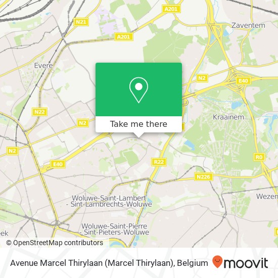 Avenue Marcel Thirylaan map