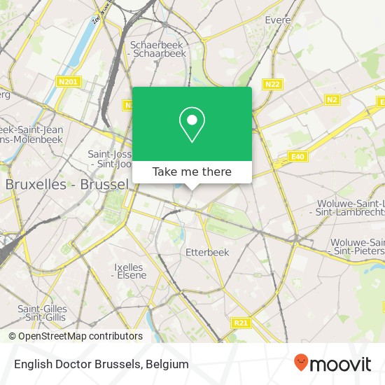 English Doctor Brussels map