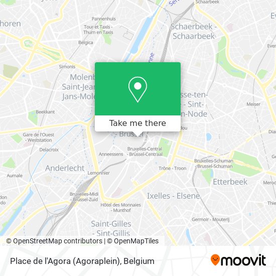 Place de l'Agora (Agoraplein) plan