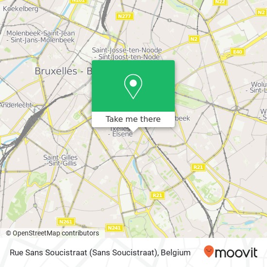 Rue Sans Soucistraat map