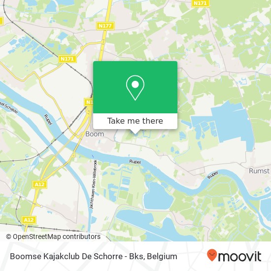 Boomse Kajakclub De Schorre - Bks map