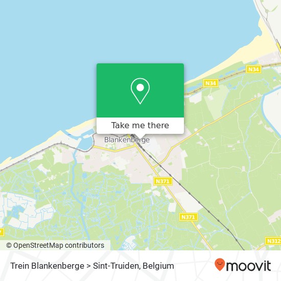 Trein Blankenberge > Sint-Truiden plan